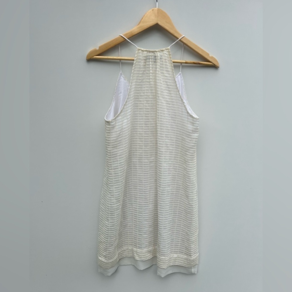 Banana republic Spaghetti strap racerback dress textured cream ivory size 4 - Picture 3 of 5